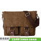 Slazenger Japaner Retro Workwear Trendy Multipocket großer Kapazität Cowide Leinwand Postbeutel Canvas Kameratasche Crossbody Black Gift Box