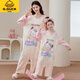 G.DUCKKIDS children's one-piece pajamas, girls' spring and autumn pure cotton medium and large children's parent-child pajamas, new cartoon baby anti-kick sleeping bag Q-33467#culomi 16 size (recommended height 130-140cm)