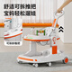 Radish ClassMate Infant y niño pequeño Walker Walker 2025 Nuevo empuje multifuncional para niños para bebés para niños puede ser plegable y lo más discreto de cuatro en la altura superior de color naranja [iluminación de música + empuje de placa de comedor]