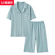 恒源祥妈妈开衫睡衣女夏季纯棉短袖七分裤大码薄款中老年妈妈家居服套装 9892# M 【建议80-100斤】