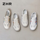 ZHR -Brettschuhe für Frauen Sommer Freizeitschuhe für Frauen, atmungsaktive flache Schuhe einfache Sportschuhe für Frauen, die vielseitig Reisgrau 38 pendeln 38