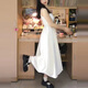 
Yu Shang Zhenpin White suspender dress Women's spring and summer long skirt wearing inner wear beach and beach pure temperament vest base White dress [ M ]