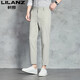 Lilang Herren Ice Silk Casual Hosen für Männer Sommer Neue Neun-Punkte-Mode-vielseitige High-End-Businesshosen mit geradlinigem Bein dünne graue Ydl9898 28