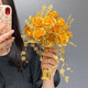 Cup Horse Chinese Style Bride Hochzeit Halten Blumen Golden Rose Hochzeit Geschenk Hochzeit Handgefertigte DIY XIUHE GESCHINNEN Best Freund Thorn Rose --- Fertiges Produkt + transparente Geschenkbox + Geschenktüte