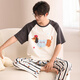 Langsha Pajamas Men Summer Algodón puro Pantalones de manga corta Traje de cuello redondo casual Floja de verano Summer Ropa de verano 833 Hombres l