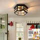 Big Bun Small Round Round American Retro Plafond Lamp Restaurant Balcony Bar Cafe Industrial Aisle Verre lampe Guangdong Modèle amélioré 9928W Cadeau de petite taille Original 6 Watts Love B