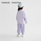Balabala balaone children's suit boys and girls long sleeves 2025 new autumn college style comfortable purple tone 00377 100