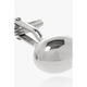 Lanvin Metallic Silver Tone Business Gematlinks Accesorios para hombres Metal Manga ovalada Cadena blanca TU