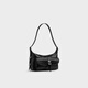 CHARLES&KEITH25夏季新品复古油蜡皮单肩斜挎腋下包CK2-20782621 Noir黑色 S