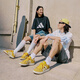 adidas「面包鞋」GRAND COURT BASE 00s休闲低帮板鞋男女阿迪达斯 银灰黄/白色/树脂黄     38