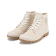 PALLADIUM Pampa HiMcr Fashionable Simple Solid Color Washing Wear-resistant and non-slip High-top Canvas Shoes Men and Women Smoke White/Light Brown 38