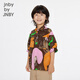 Jnby by JNBY Jiangnan Buyi children's short-sleeved shirt H-shaped cotton printed poplin light lapel summer boys and girls 1P6213070 900/brown color mixed random pattern 100 cm