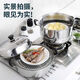 Thickened steamer stainless steel soup pot household two-layer three-layer multi-layer steamer hot pot induction cooker open flame universal pot silver 2 layers 26cm