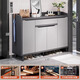 LEADTEK shoe cabinet door entrance cabinet storage cabinet integrated wall solid wood shoe rack multi-layer household door exterior corridor entrance cabinet [Store manager recommendation] 120*32*102CM