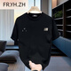 FR.YH.ZH Herculesen cotton short-sleeved summer design printed round neck Korean casual versatile loose trendy half-sleeved shirt Burgundy short-sleeved shirt (9901 front and rear) S Suggestion (90-110Jin [Jin equals 0.5 kg])