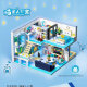 Villa House Girls Series reunió a los bloques de construcción de Lego LEGO juguetes para niñas para niños Princess Castle de 6 a 12 años de piso doble - Wangwang Home + 2 figuras + con luces 1048