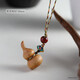 Rosewood gourd mobile phone chain wood carving solid wood diy toy bag pendant Chinese style Fulu portable toy pendant rosewood gourd pendant (gift box)