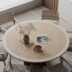 Sanqihu japonais Table ronde simple et élégante Natte de cuir sans laver la table de table à manger ronde à l'huile imperméable