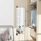 Yonghuan wardrobe mirror with sliding mirror wardrobe case door dressing mirror built-in rotation hidden folding and retractable, full door explosion-proof 12035 ivory white handle with magnetic suction Others