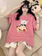 Crayon Shin-Shirt reines Baumwollpyjamas für Frauen im Sommer kurzärmelig dünner Cartoon süße Schüler plus Größe Fett MM Home Clothing Qys9928 m (geeignet für 80-100jin [Jin gleich 0,5 kg])