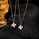 Laomiao 925 Sterling Silber Vierblattklee Halskette für Frauen Schlüsselbeinkette Neue Stil 2025 Nische leichte Luxus-Halskette Vierblätter Klee Pendellanpendel Halskette-Silver Weißer Diamant