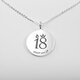 Mi Lian 18-year-old adult gift necklace for boys and girls sterling silver pendant customized round necklace with engraving birthday gift for women, double-sided engraving + silver chain 45cm
