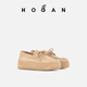 HOGAN【TC】女鞋春夏系列H-Wrap系列H681船鞋系带厚底鞋 米黄色 34.5