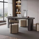 
Light luxury modern household living room large round stool backrest negotiation bedroom table and chair high-end tea table stool chair dressing stool [Original] cat claw skin - carbon steel