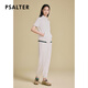 Salterio (Salter) 2025 Summer Contrasting Color Sports y Chaqueta informal de manga corta para sudadera femenina beige S 36