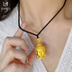 Yingtang Lao Phoenix 999 Bengal Red Gold Jewelry Beads Women's Necklace Alloy Solid Forever Safe Pendant Large Small 17g Buddha Head Black Rope Style Lao Fengxiang Quality