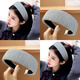 Zuoou gray wide-brimmed hairband knitted ultra-wide and high skull headband hairpin widened and thickened hair hole high-end headwear women's style high-end black