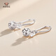 Aido Diamond pt950 platinum earrings for women, platinum carving round beads, long curved hook earrings, fashionable and versatile earrings, large size 3.7-3.9 grams