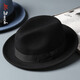 Mr DUCK new product, British style curly top hat for men and women, retro British trendy wool soft felt hat, black jazz hat with large size MW216259 - antique white (7cm large side) XL size (over 61cm, only for extra large head circumference)