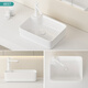 OUBBJIE (OUBBJIE) COMPTOP BASIN SAGLE BASIN PIST ROND BOL PALON Square Basin de lavabo en céramique bassin Balcon Balcon Lavage Basin 4937 (490 * 375 * 140) Basin + Douleur en céramique + Fauceau chaud et froid en rotation blanche chaude et froide