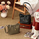 GOLDLION G+ women's bag shoulder bag cowhide fashion women's crossbody bag drawstring large capacity bucket bag black 23*13*21cm