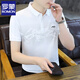 Romon Ice Seide Revers kurzärmeligte T-Shirt 2025 Sommer neuer Stil mittleren und jungen Männer Slim Dad Herren Polo T-Shirt K1301 Light Card Color m