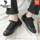 Región occidental Camel Spring Full Black Labor Protection Shoes Cake Cape-Up Flat Flat Work Zapatos Menores Casadas de hombres Zapatos de moda DC-X6621 Sitio web oficial de marca oficial de cámara negra 35 35