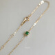 Libiao 14K gold French romantic emerald green micro-paved temperament K gold bracelet slim simple stackable versatile 15+3cm