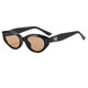 [GM same style] 2025 cat-eye sunglasses for men and women with high-end sun protection sunglasses trendy big face slimming glasses 838 beige frame gray film not polarized