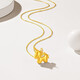 Chao Acer, get rich immediately, yellow 18k gold diamond pendant, zodiac year of the horse, gold necklace, animal year gift for women, single pendant (gift silver chain)