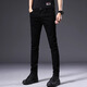 ROMON Hong Kong high-end non-disappearing black jeans men's 2025 summer thin slim fit small feet elastic casual long trousers 1048 light blue (summer thin) size 36