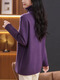 QIAFAN half-zipper lapel sweater for women in spring and autumn fashionable and fashionable mother dress loose and slimming belly knitted base shirt Purple M