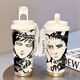 Naruto Thermos Cup pour les élèves pour aller à l'école avec des tasses à eau de grande capacité pour de nouvelles tasses à café avec des boissons doubles et une apparence élevée. Blanc - tasse de café - HST3524 Gaara + revêtement en céramique suspendu