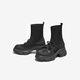 
Heshe (TATA) Sun Leyan same style of Meow Claw Boots for Women's Socks Boots Thick Sole Thin Slim Boots Elastic Short Boots CEG08DZ5 Black 35