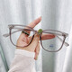
Korean version TR90 anti-blue light flat-light mirror men and women same style without makeup slimming glasses Internet celebrity square glasses frame 15938 gray frame [glass box + mirror cloth] TR frame anti-blue light