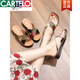 
CARTELO Mother Slippers for women in summer wear genuine leather soft sole middle-aged sandals flat non-slip sandals for middle-aged and elderly people large size 1278 beige 36
