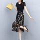 
XAE luxury high-end brand short-sleeved dress for women 2025 summer new style small and fashionable slim chiffon floral skirt pink L