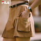 FILA Yang Mi's official women's woven shorts 2025 autumn new retro fashion comfortable three-point pants Toffee color-DK M 165/66A/M