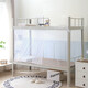Student Dormitory Mosquito Net Single Bed 0.9x1.9 Upper and Lower Bunk Anti-fall Anti-mosquito Free Installation Household Old-fashioned Mosquito Net Holder Old-fashioned Mosquito Net-White 90cm*195cm*160cm (Specially dense with tent hooks)