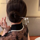 KHSK new Chinese style lily of the valley hairpin for women simple modern artificial pearl tassel hairpin updo Hanfu hair accessories iris flower